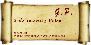 Grünczveig Petur névjegykártya